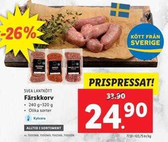 Lidl Färskkorv erbjuda