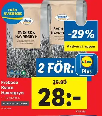 Lidl Frebaco. kvarn. havregryn erbjuda