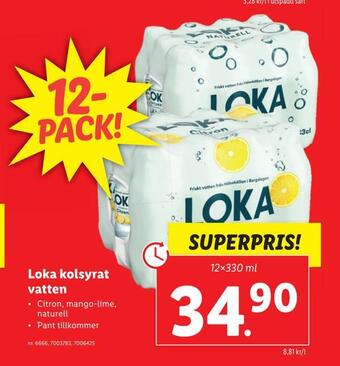 Lidl Loka kolsyrat vatten erbjuda