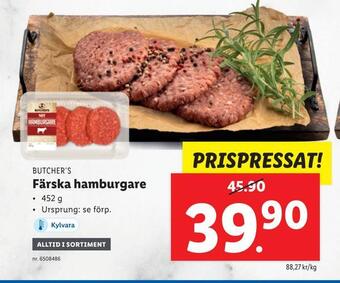 Lidl Färska hamburgare erbjuda