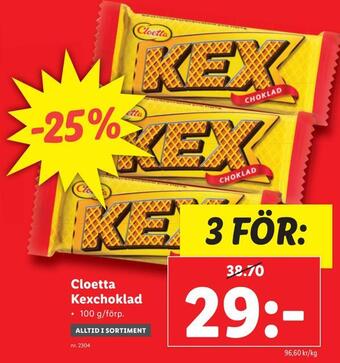 Lidl Cloetta kexchoklad erbjuda