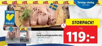 Lidl Färsk kycklingbröstfilé xxl erbjuda