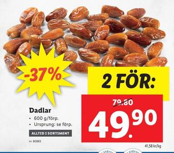 Lidl Dadlar erbjuda