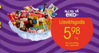 EKO Lösviktsgodis erbjuda