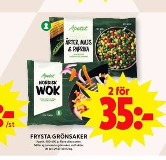 ICA Maxi Apetit grönsaker erbjuda
