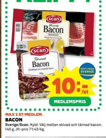 Coop Daglivs Bacon erbjuda