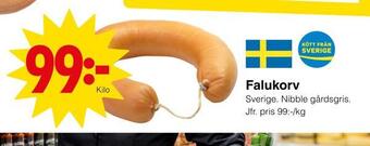Matöppet Falukorv erbjuda