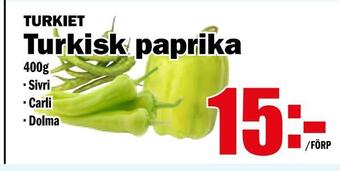 Matdax Turkisk paprika erbjuda