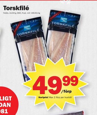 Pekås Torskfilé erbjuda