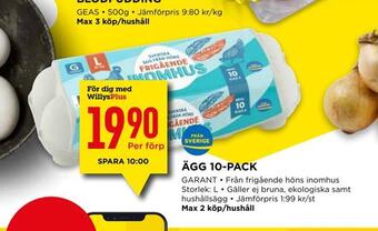 Willys Ägg 10-pack erbjuda