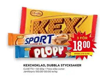Kexchoklad, dubbla stycksaker