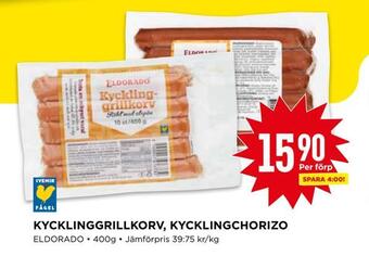 Willys Kycklinggrillkorv, kycklingchorizo erbjuda