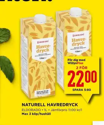 Willys Naturell havredryck erbjuda