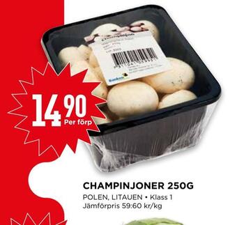 Willys Hemma Champinjoner 250g erbjuda