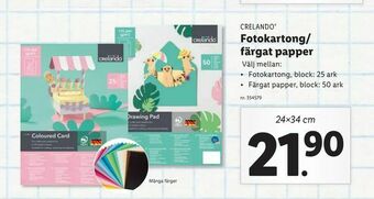 Lidl Fotokartong/ färgat papper erbjuda