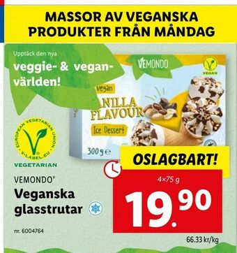 Lidl Veganska glasstrutar erbjuda