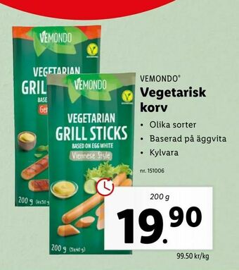 Lidl Vegetarisk korv erbjuda