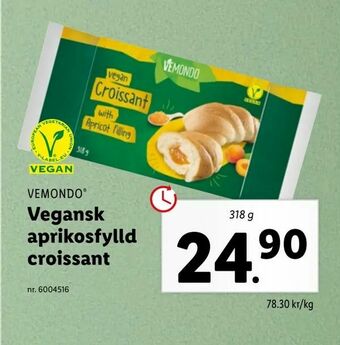 Lidl Vegansk aprikosfylld croissant erbjuda