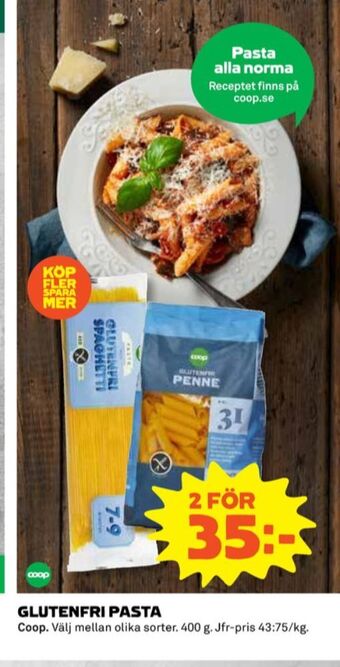 Coop Coop pasta sorterad erbjuda