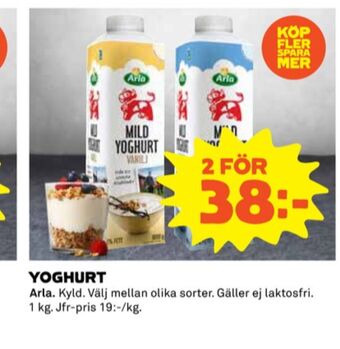 Coop Arla yoghurt erbjuda
