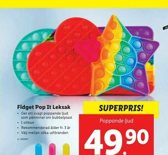 Lidl Fidget Pop It Leksak erbjuda