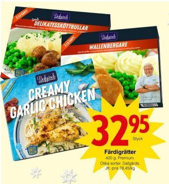 Matöppet Dafgårds färdigrätter erbjuda