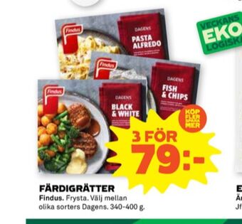 Stora Coop Findus färdigrätter erbjuda