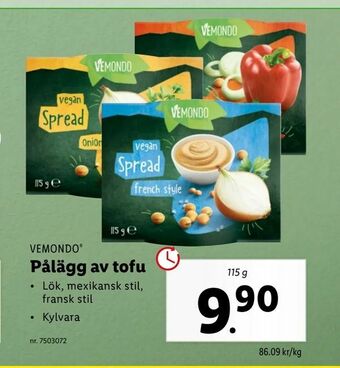 Lidl Pålägg av tofu erbjuda