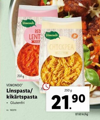 Lidl Linspasta/ kikärtspasta erbjuda