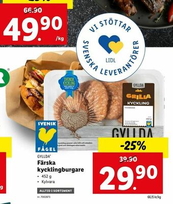 Lidl Färska kycklingburgare erbjuda