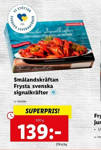 Smålandskräftan Frysta svenska signalkräftor