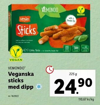 Lidl Veganska sticks med dipp erbjuda
