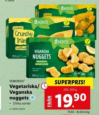 Lidl Vegetariska/ Veganska nuggets erbjuda