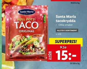 Lidl Santa Maria tacokrydda erbjuda