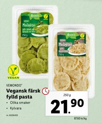 Lidl Vegansk färsk fylld pasta erbjuda