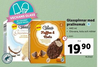 Lidl Glasspinnar med pralinsmak erbjuda