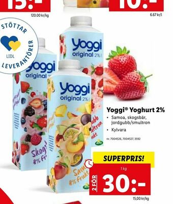 Lidl Yoggi® Yoghurt 2% erbjuda