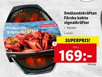 Lidl Smålandskräftan Färska kokta signalkräftor erbjuda