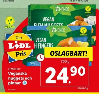Lidl Veganska nuggets och pinnar erbjuda
