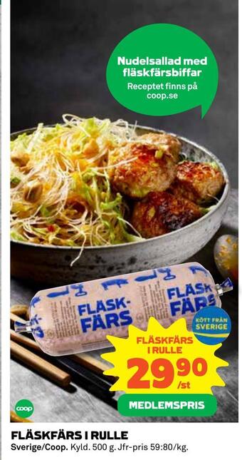 Coop Fläskfärs i rulle erbjuda