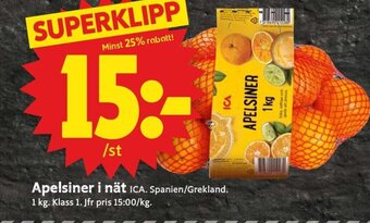 ICA Supermarket Apelsiner I Nät erbjuda