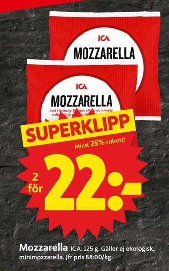 ICA Supermarket Mozzarella erbjuda
