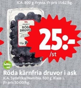 Röda Kärnfria druvor i ask