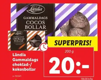 Lidl Ländia Gammaldags choklad-/ Kokosbollar erbjuda