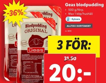Lidl Geas Blodpudding erbjuda