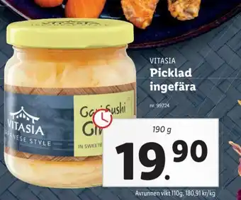 Lidl Vitasia Picklad Ingefära erbjuda