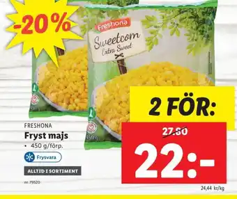 Lidl Freshona Fryst majs erbjuda