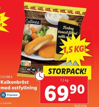 Lidl Culinea Kalkonbröst med ostfyllning erbjuda