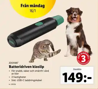 Lidl Zoofari Batteridriven kloslip erbjuda