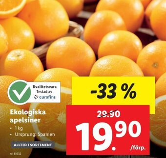 Lidl Ekologiska Apelsiner erbjuda